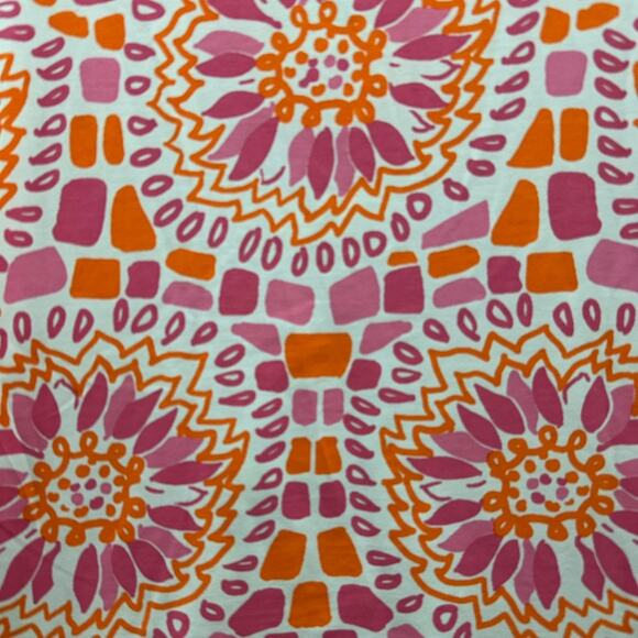 Barbara Gerwit Women's XL Colorful V-Neck Top Orange Pink Fun Bright Vacation - Picture 7 of 7